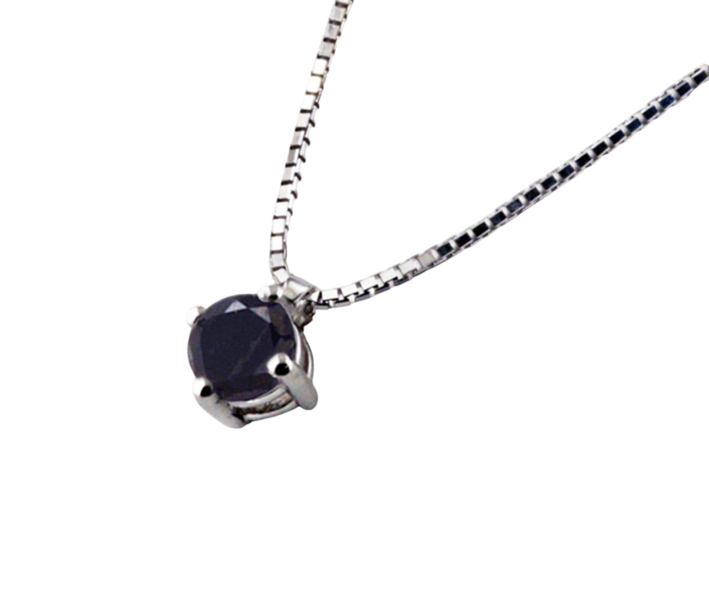 Collana con ciondolo -18 carati Oro bianco Diamante (Naturale) nero 0.45ct