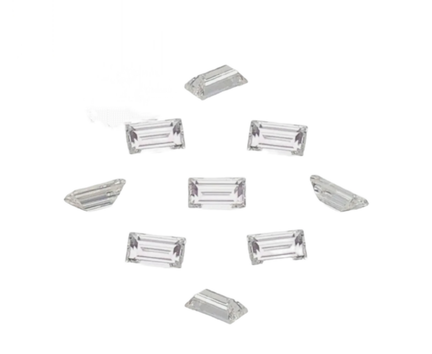 9 pezzi diamante naturale taglio baguette 0,72 ct Colore D VVS1
