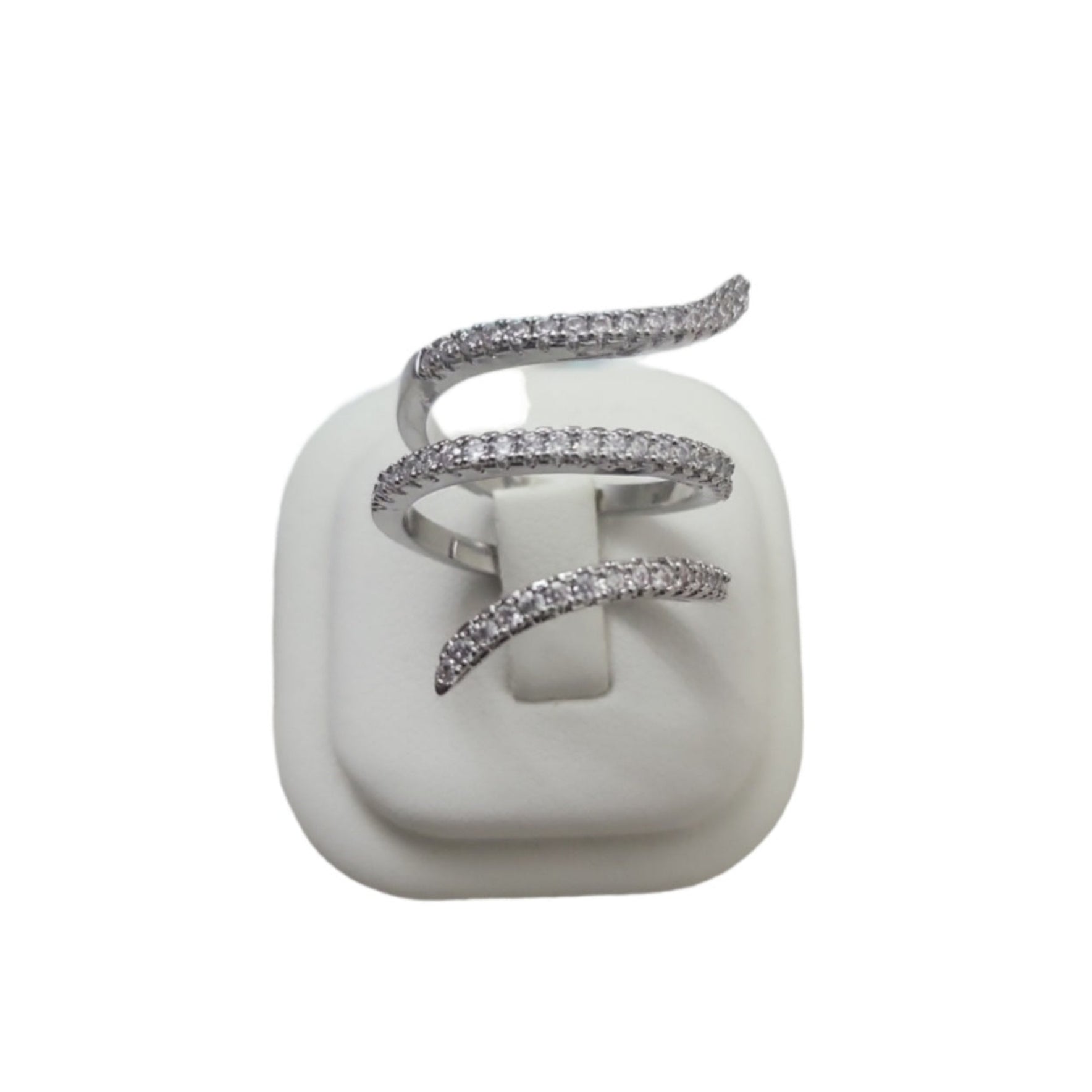 anello stile serpente oro bianco 18k con diamanti 2 5 ct