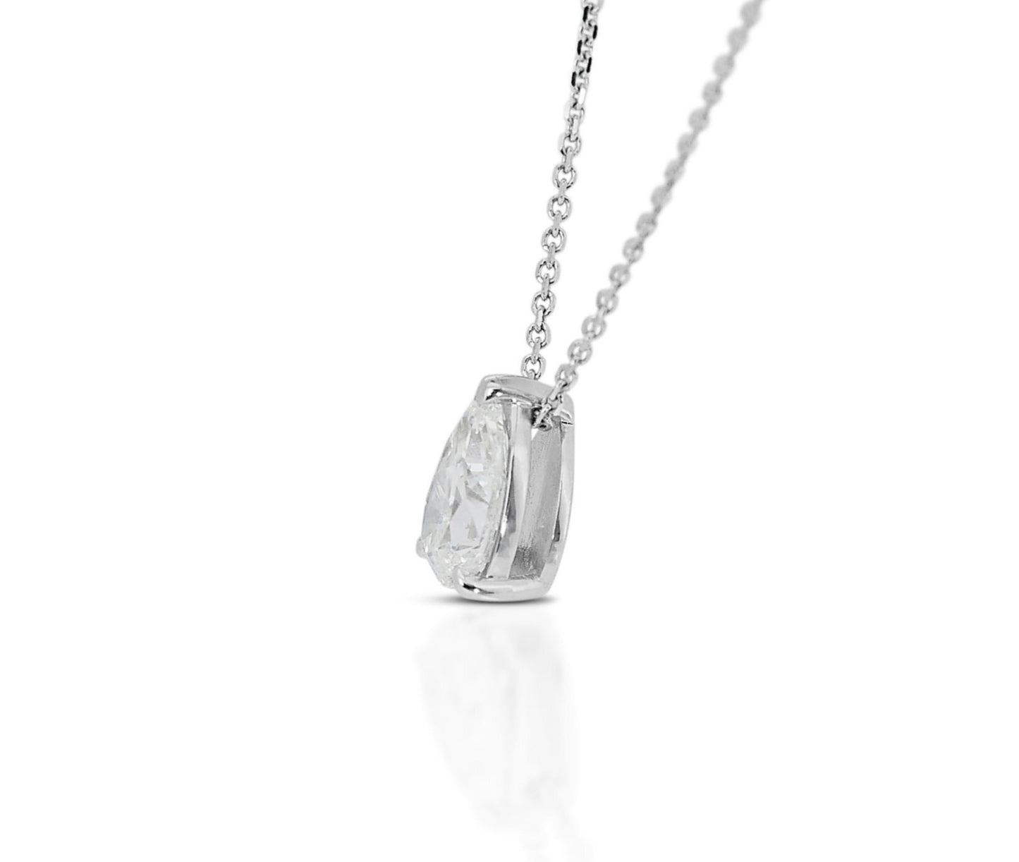 Collana punto luce in oro e diamante naturale pera 0.55ct