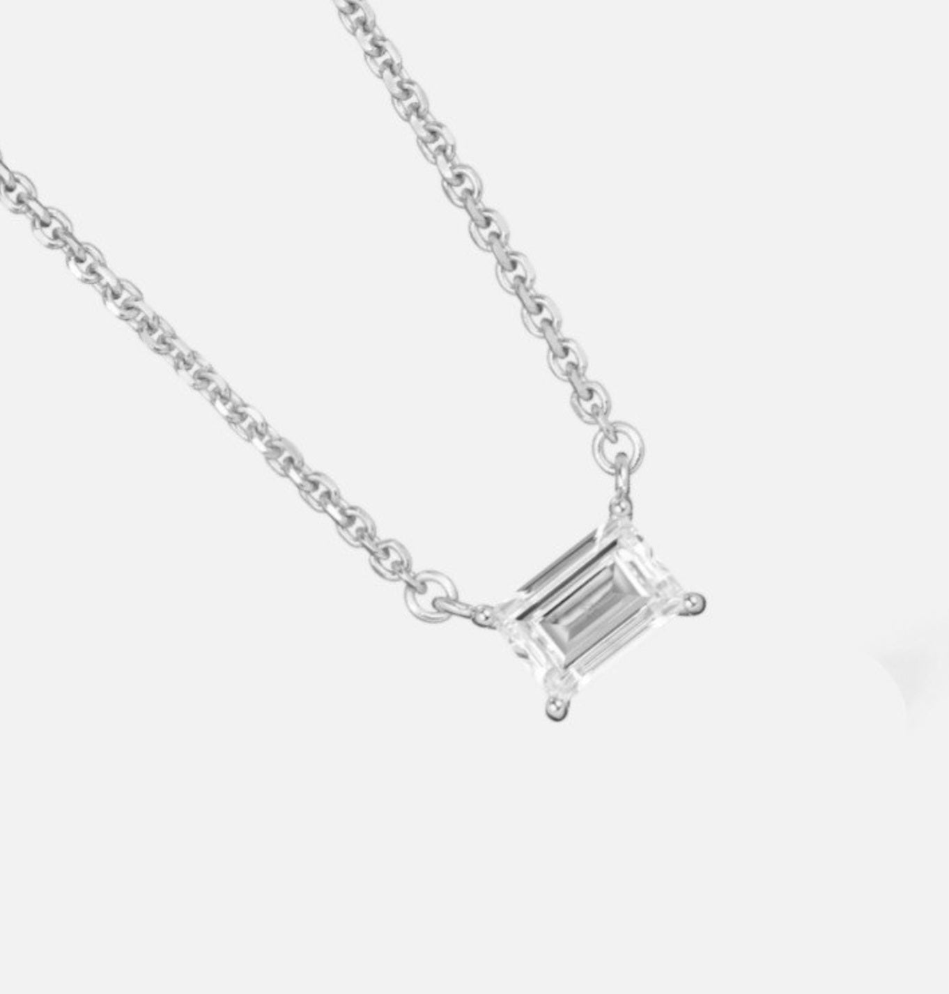 Collana punto luce in oro e diamante naturale smeraldo 0.45ct