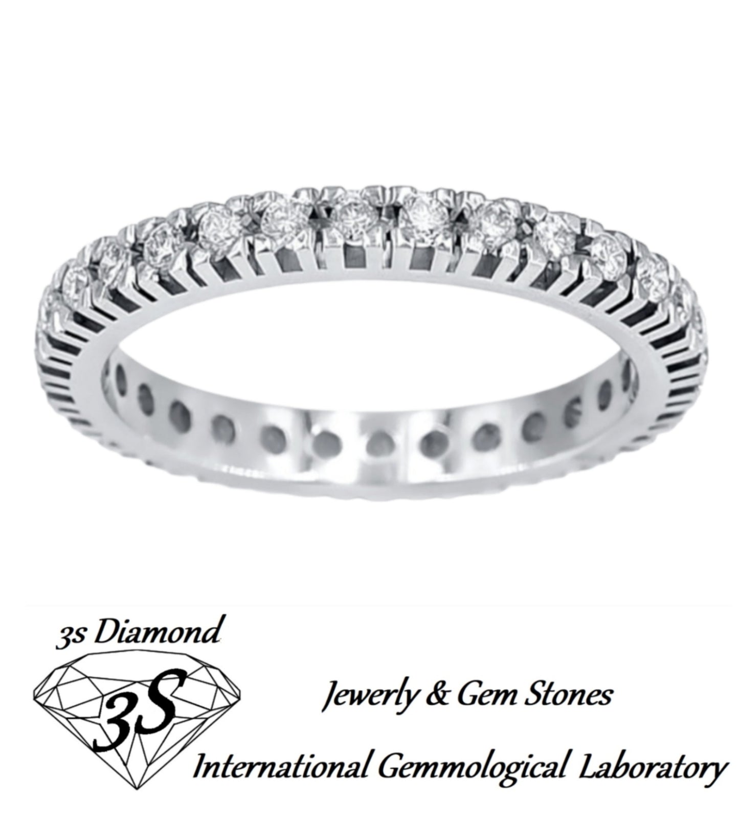anello veretta in oro bianco 18k con diamanti naturali 0,69 ct