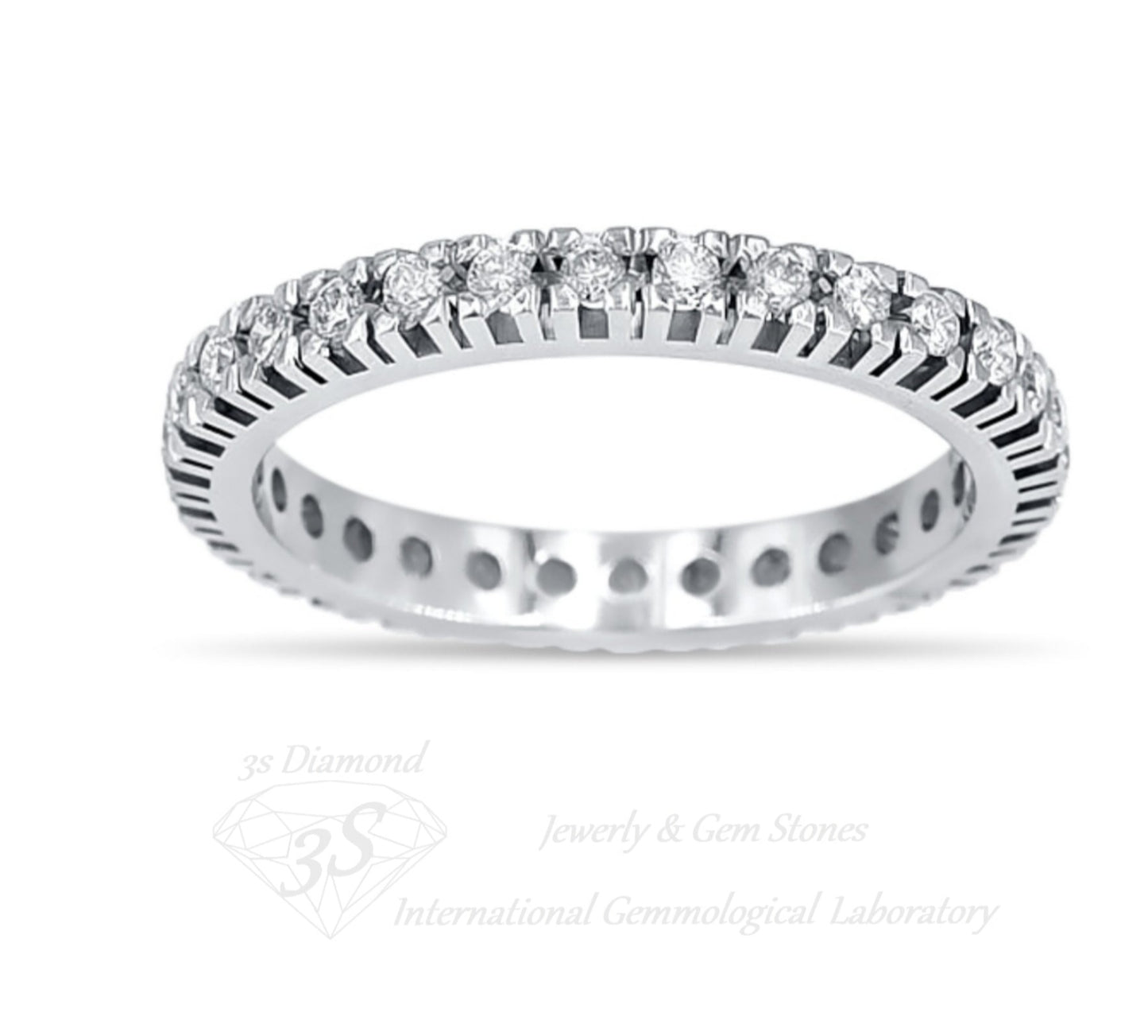 anello veretta in oro bianco 18k con diamanti naturali 0,69 ct