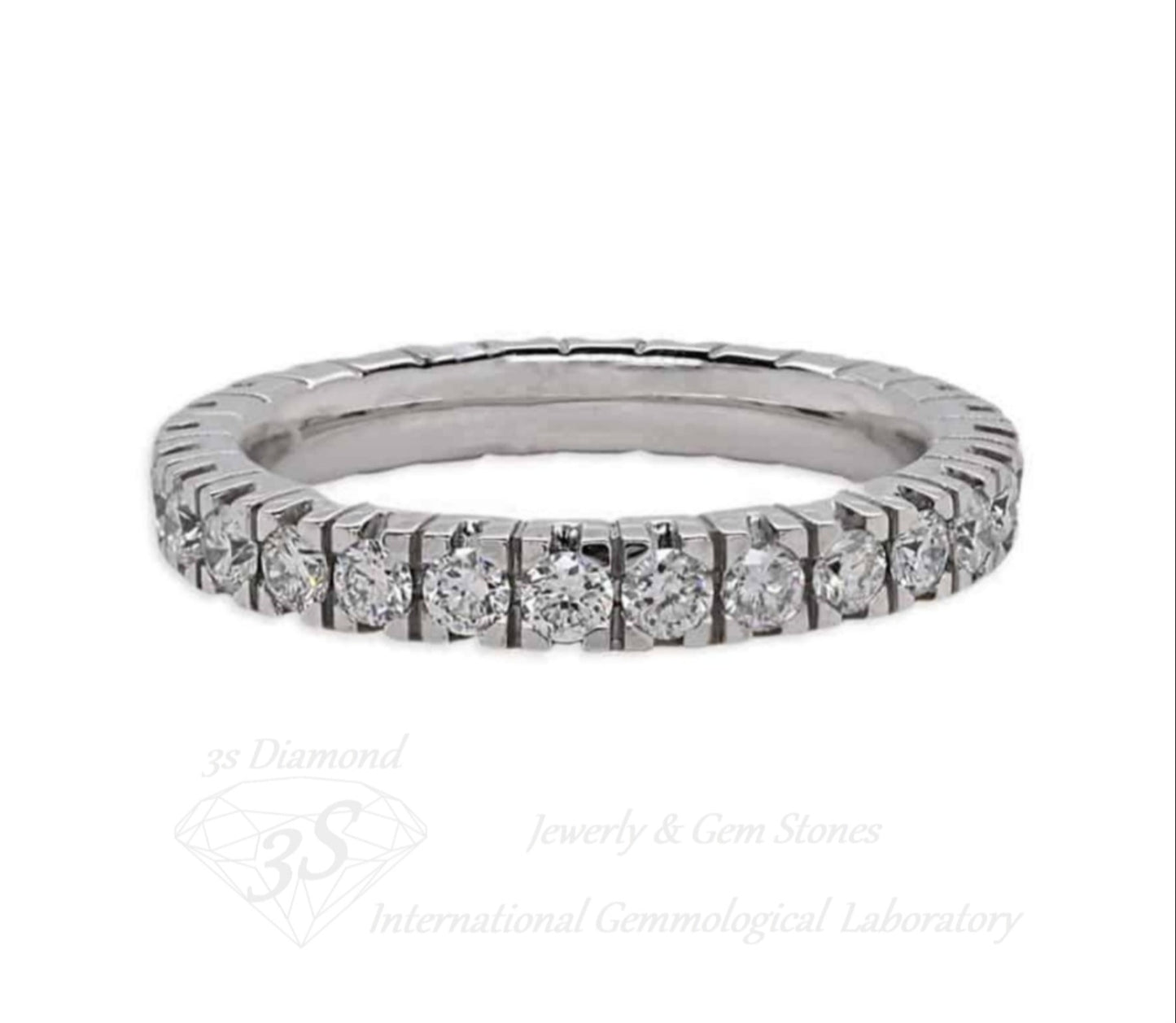 anello veretta in oro bianco 18k con diamanti naturali 0,69 ct