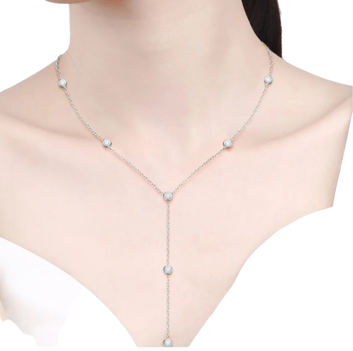 necklace in 18k 750 yellow gold and 8 natural diamonds 0.80 ct