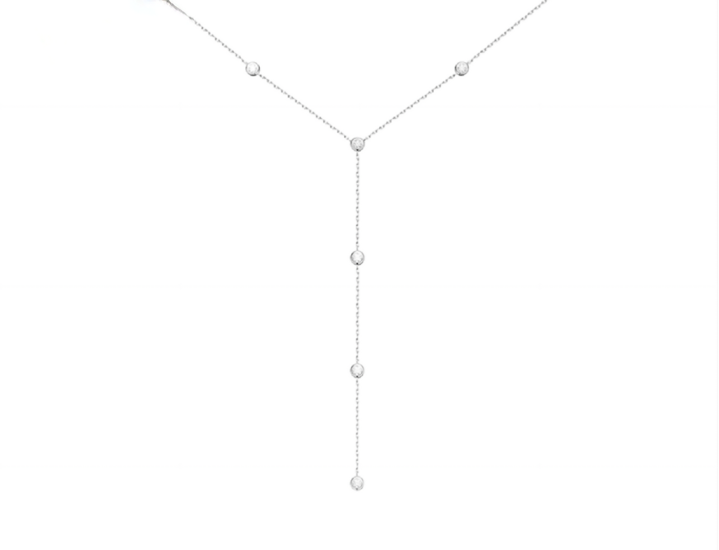 necklace in 18k 750 yellow gold and 8 natural diamonds 0.80 ct