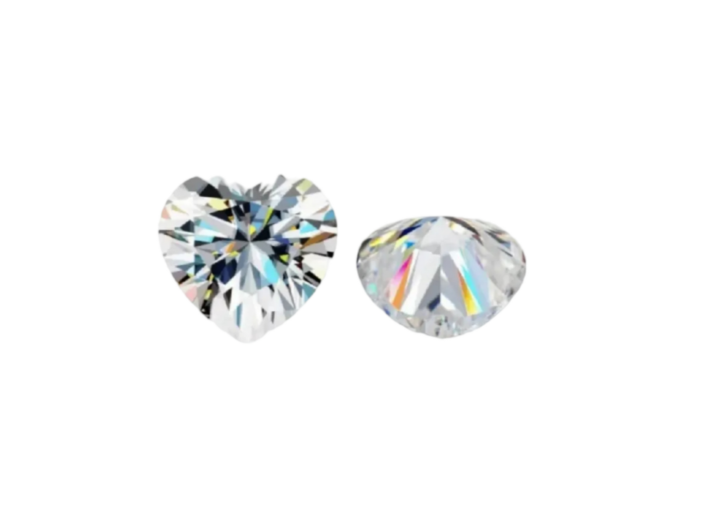 5 piezas de diamante natural talla corazón 0,50 ct color D VVS1