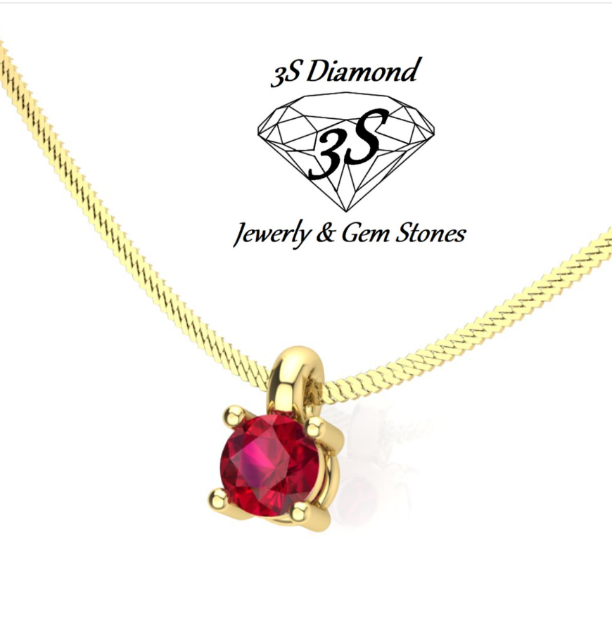 Collana punto luce in oro bianco con rubino naturale 0,50ct