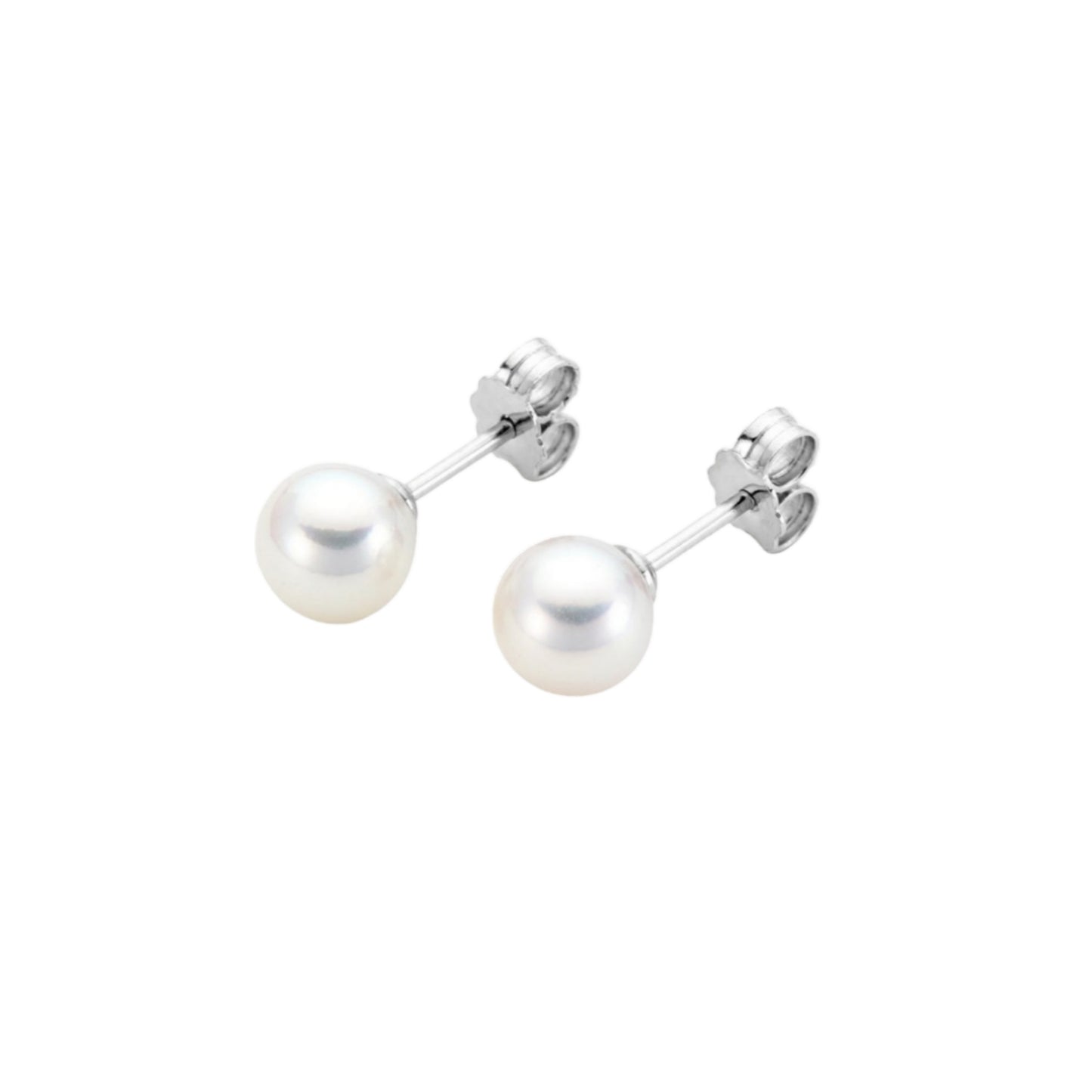 Pendientes de oro blanco de 18k con 2 perlas australianas naturales de 9mm