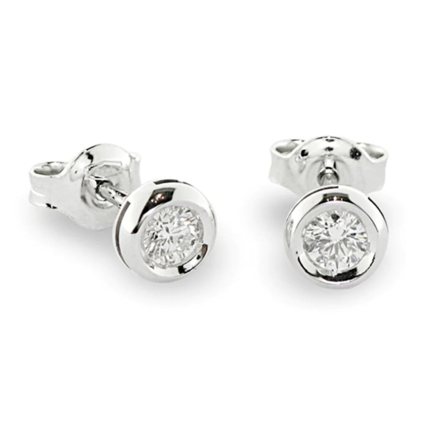 orecchini punto luce a cipollina in oro bianco 18k e 2 diamante naturale 0,70 ct