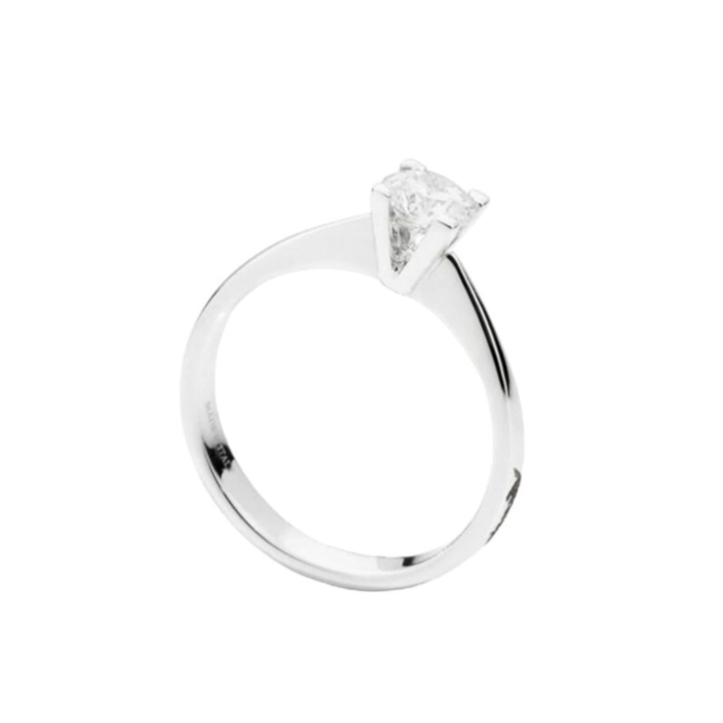 Anillo solitario certificado HRD en oro blanco de 18k y diamante natural central de 0,34ct