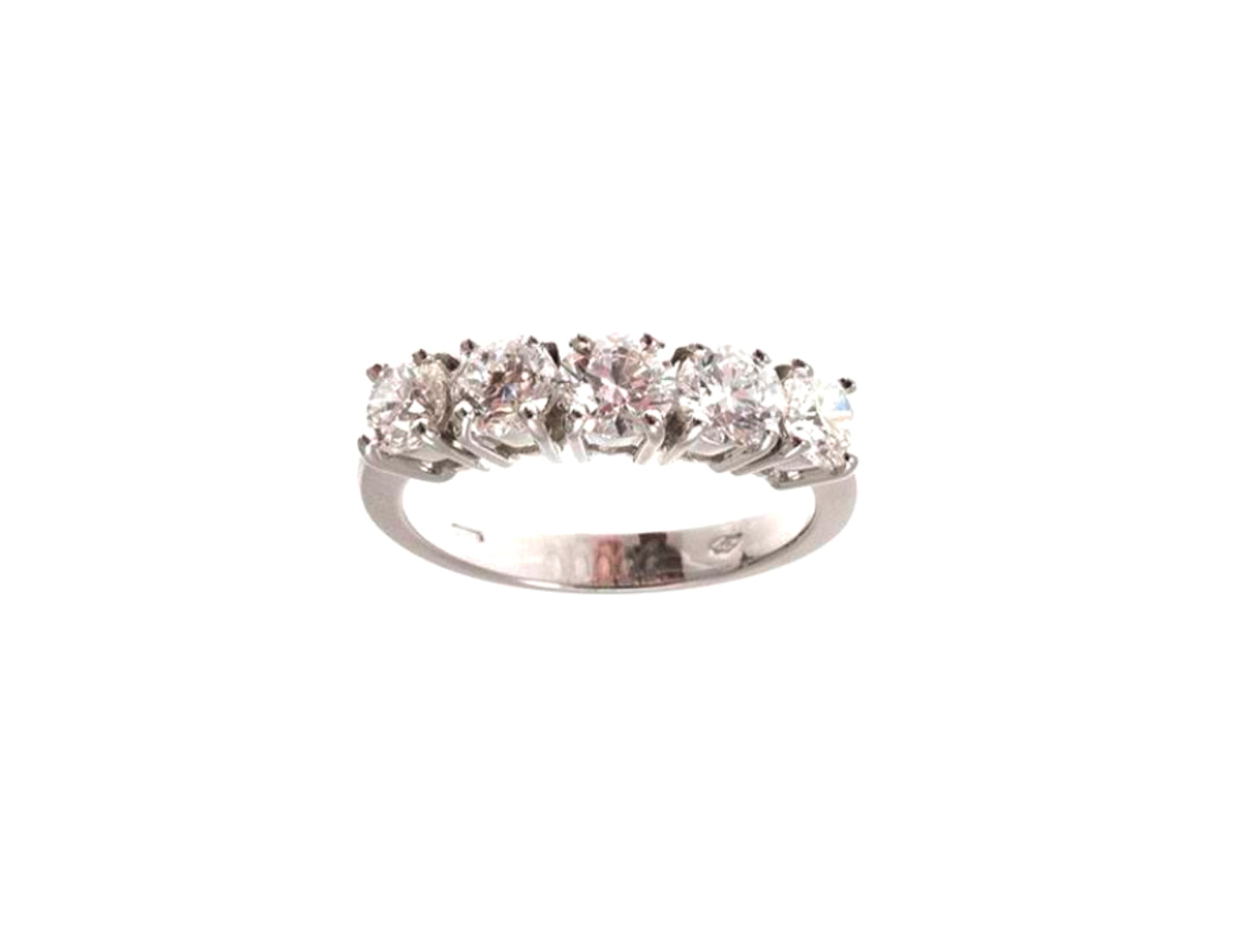 Anello veretta certificato HRD con 5 diamanti naturali  1,25 ct