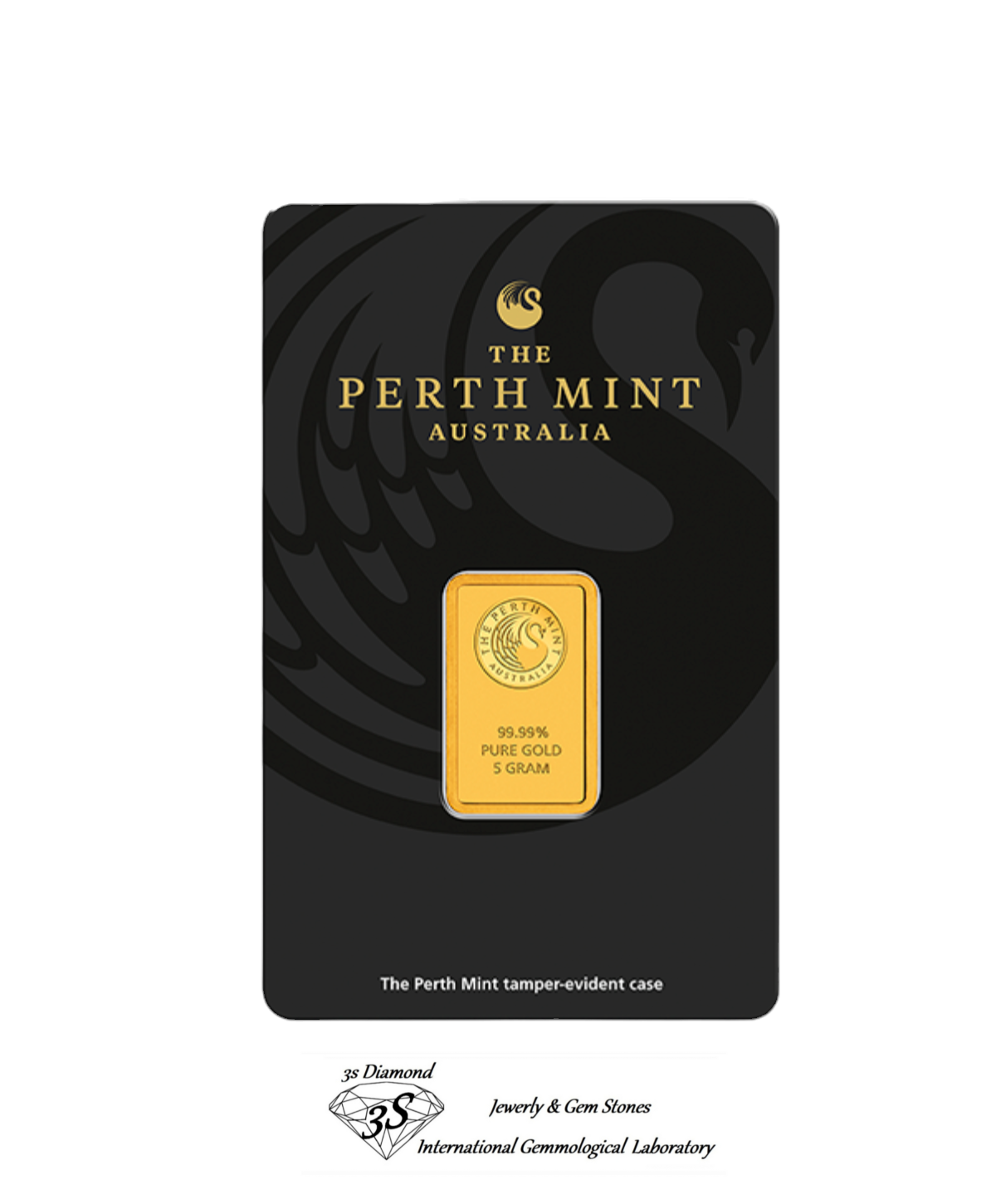 Lingote de oro puro de 24k de 5 gramos (PAMP) y también (de la Casa de la Moneda de Perth, Australia)