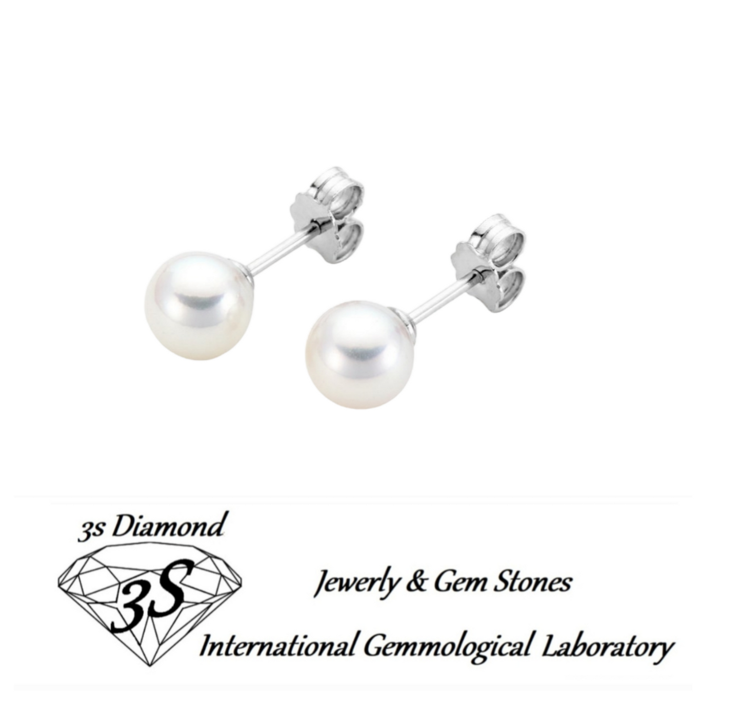Pendientes de oro blanco de 18k con 2 perlas australianas naturales de 9mm