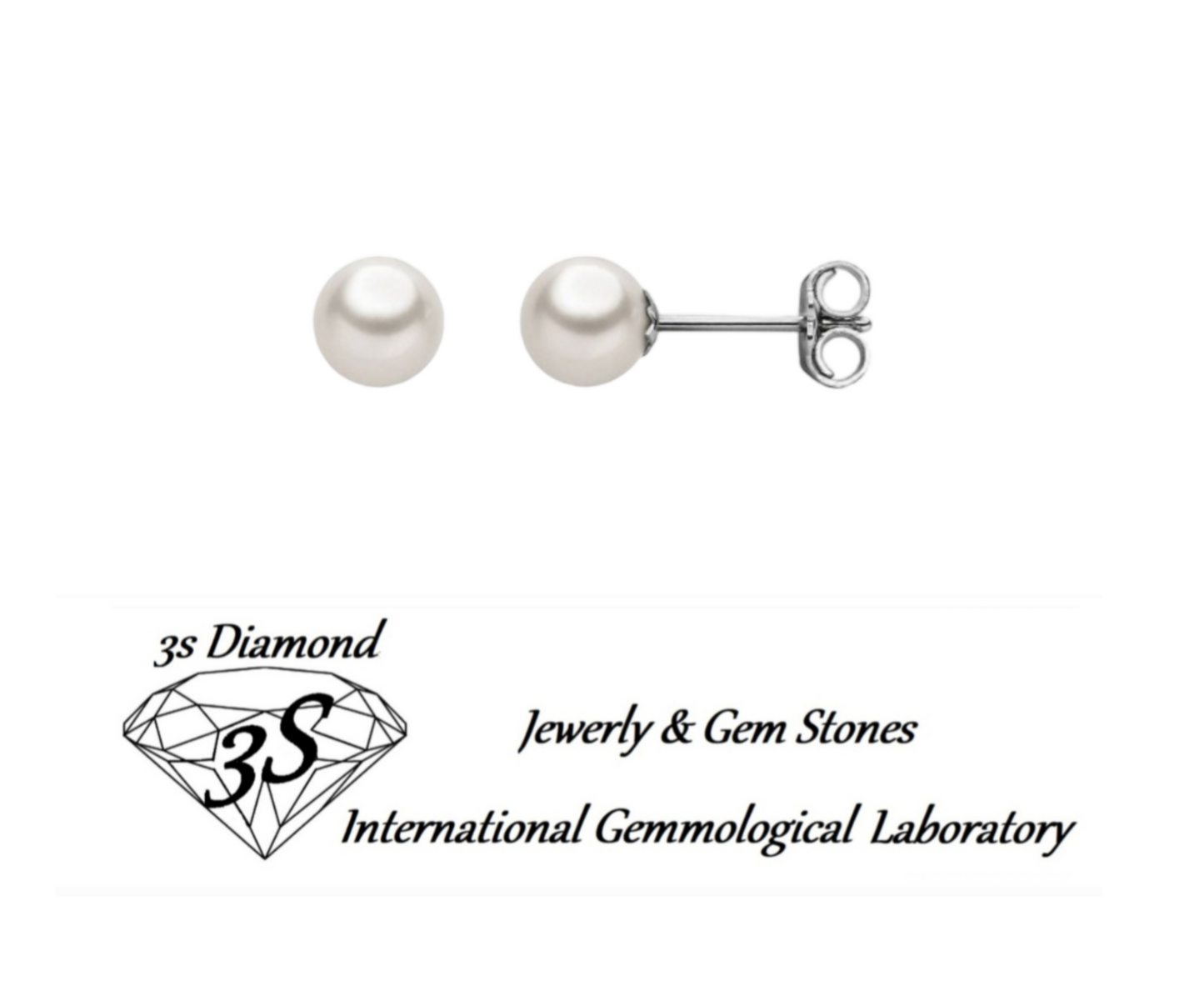 Pendientes de oro blanco de 18k con 2 perlas australianas naturales de 9mm