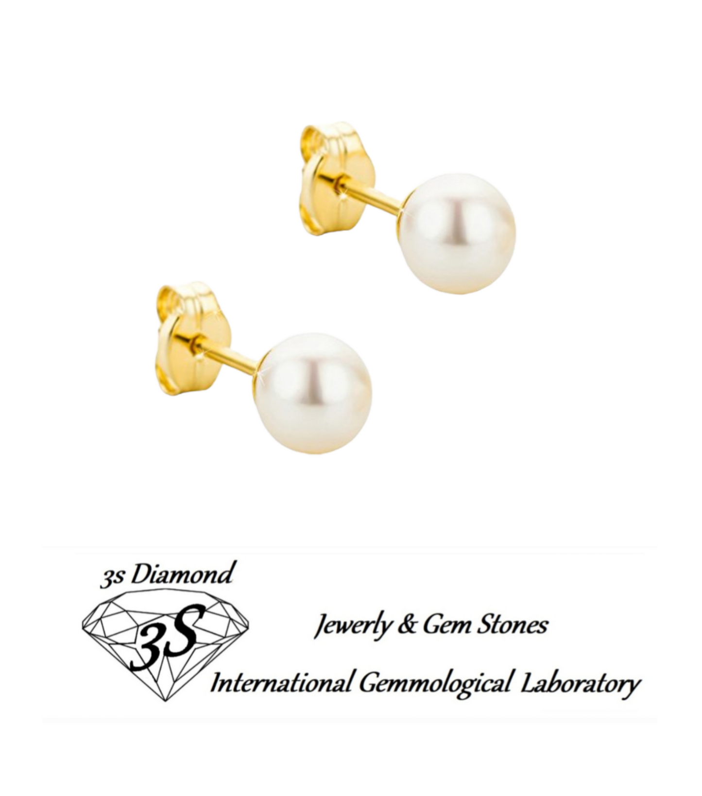 Pendientes de oro blanco de 18k con 2 perlas australianas naturales de 9mm