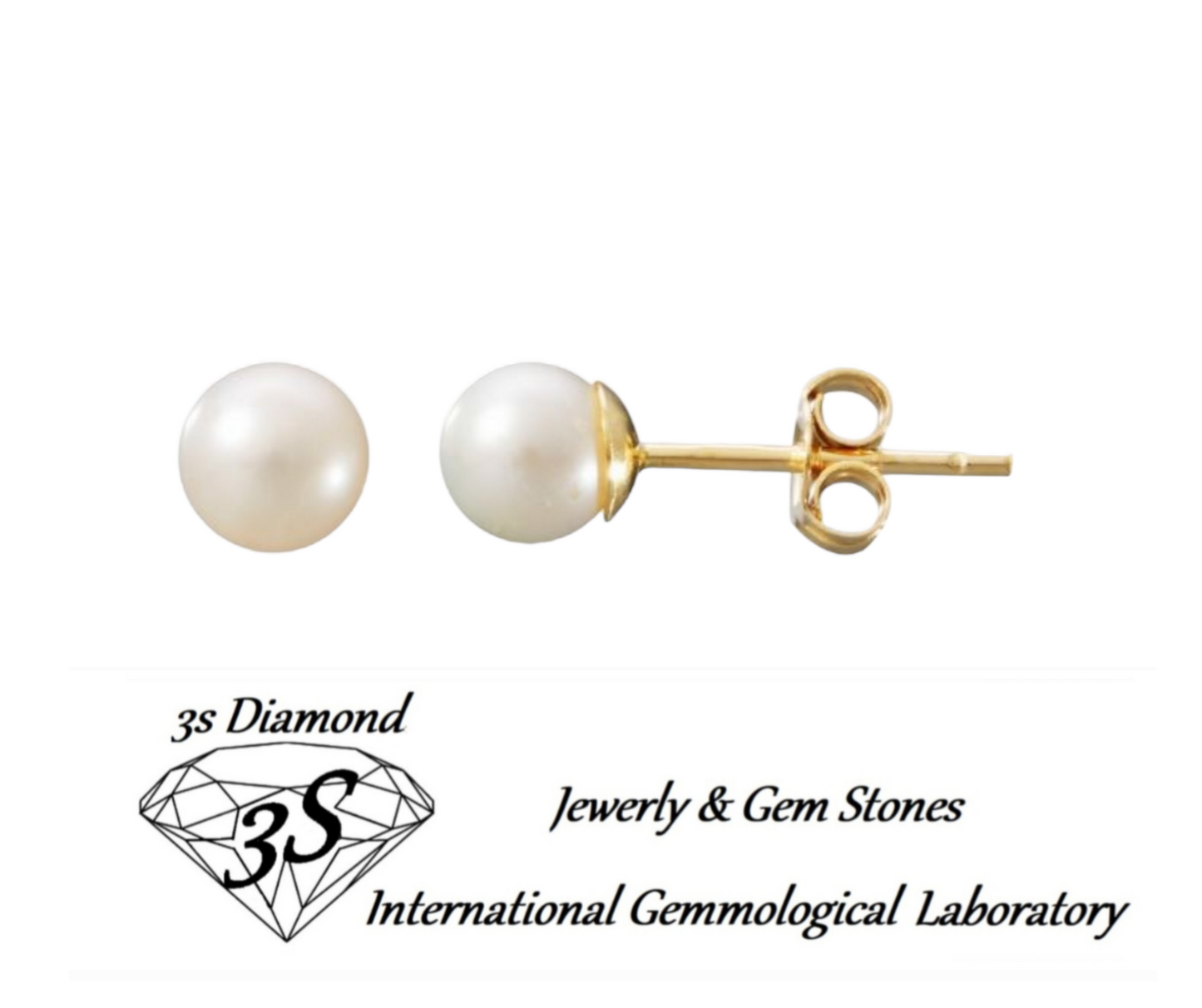 Pendientes de oro blanco de 18k con 2 perlas australianas naturales de 9mm