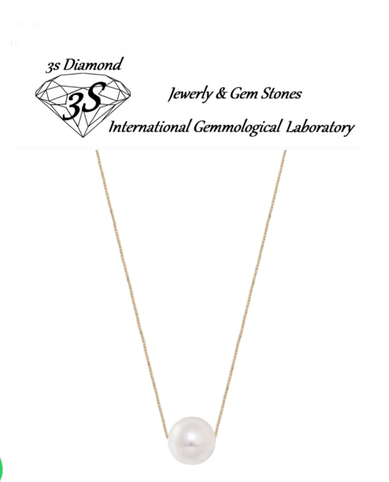 18k white gold necklace with 10 mm natural Australian pearl