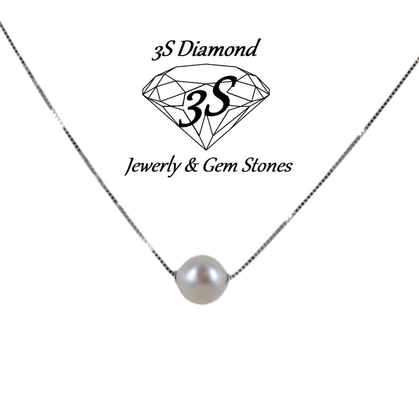 18k white gold necklace with 10 mm natural Australian pearl