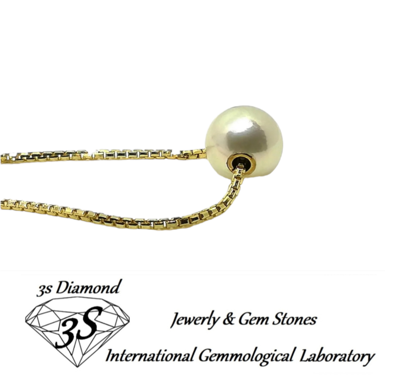 18k white gold necklace with 10 mm natural Australian pearl