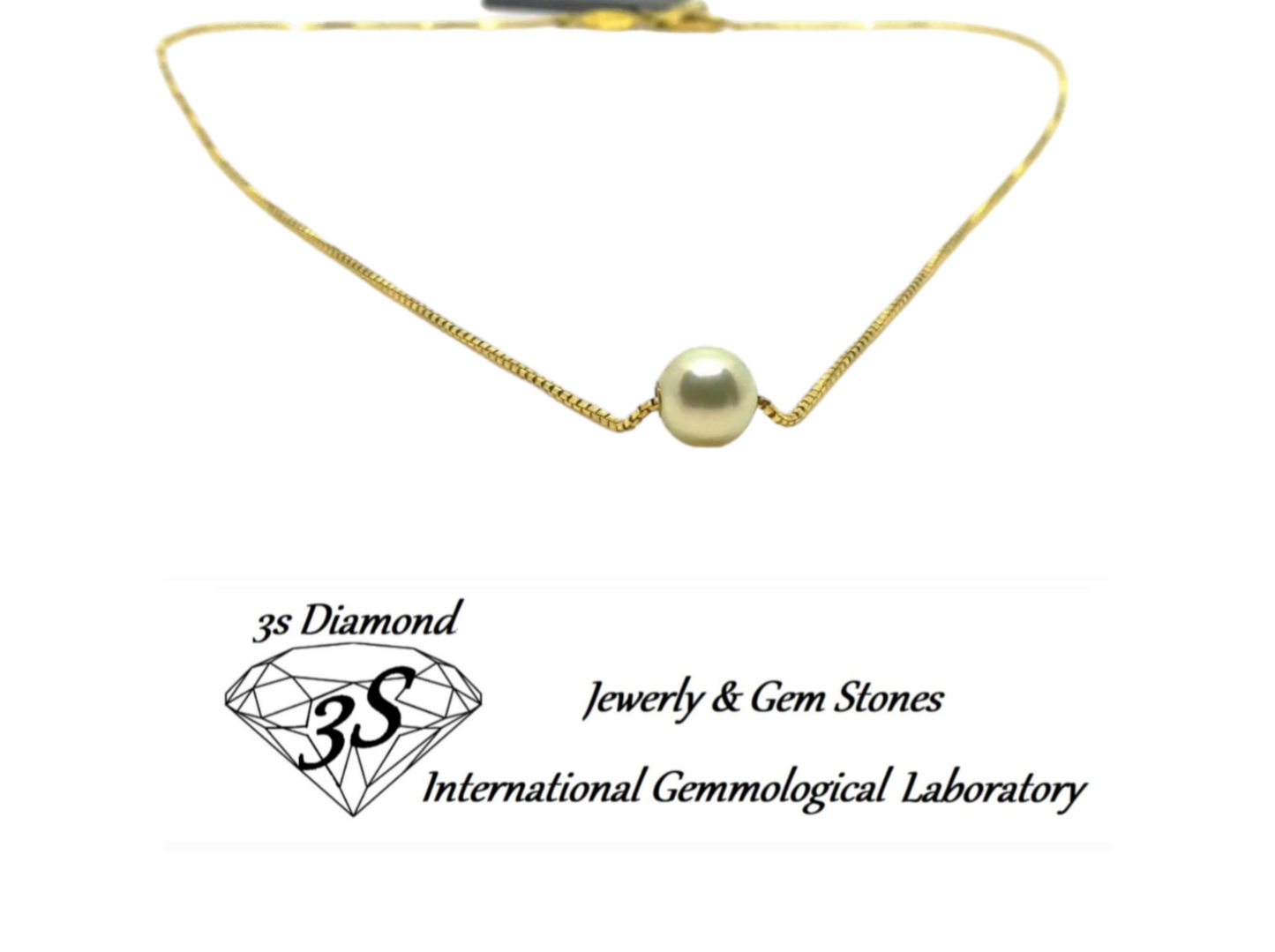 18k white gold necklace with 10 mm natural Australian pearl