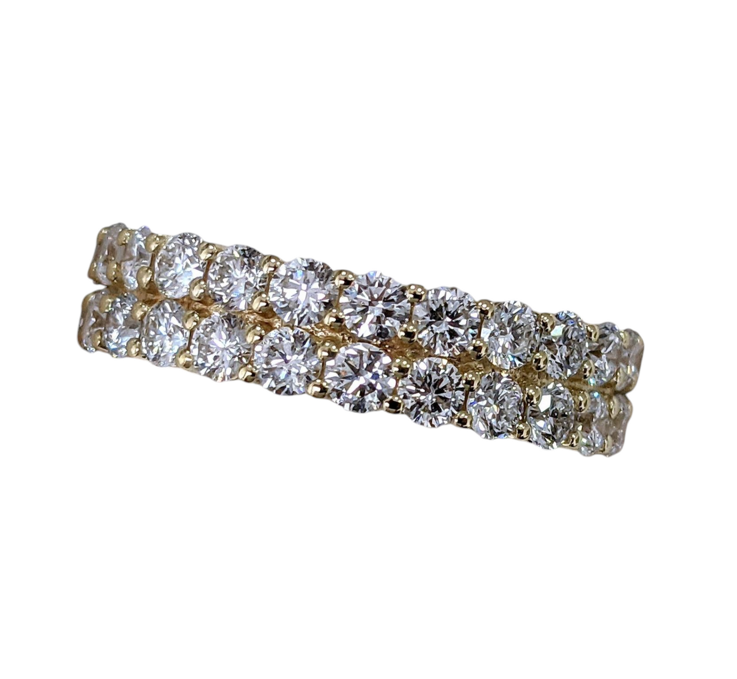 Anello veretta in oro giallo 18k e diamanti naturali 3.60ct