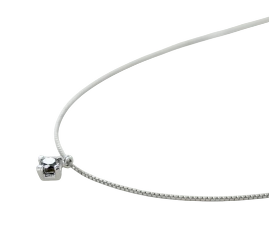 Collana con ciondolo -18 carati Oro bianco Diamante (Naturale) nero 0.22ct