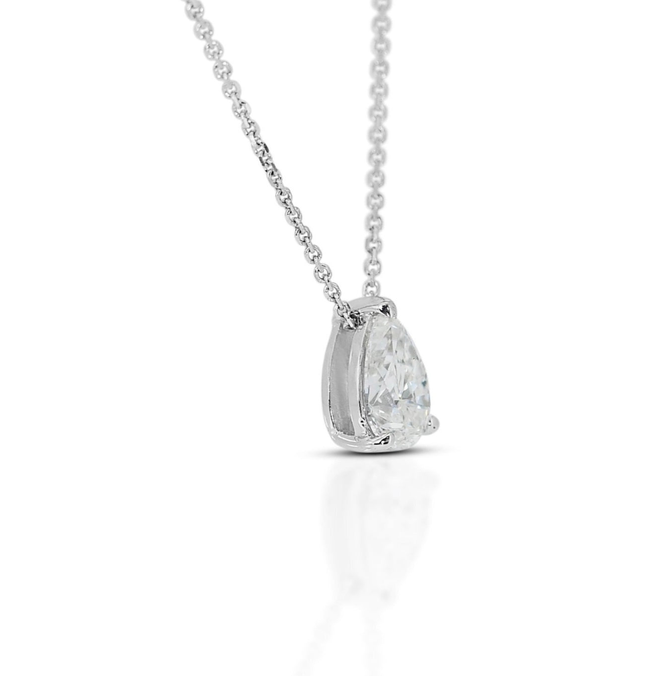 Collana punto luce in oro e diamante naturale pera 0.55ct