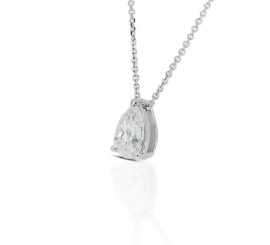 Collana punto luce in oro e diamante naturale pera 0.55ct