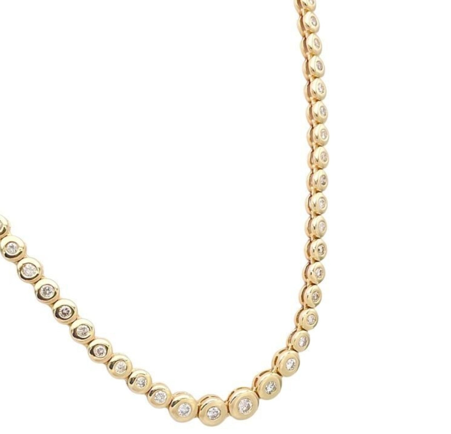 Collana collier  tennis a cipollina in oro e diamanti naturali 6.40ct