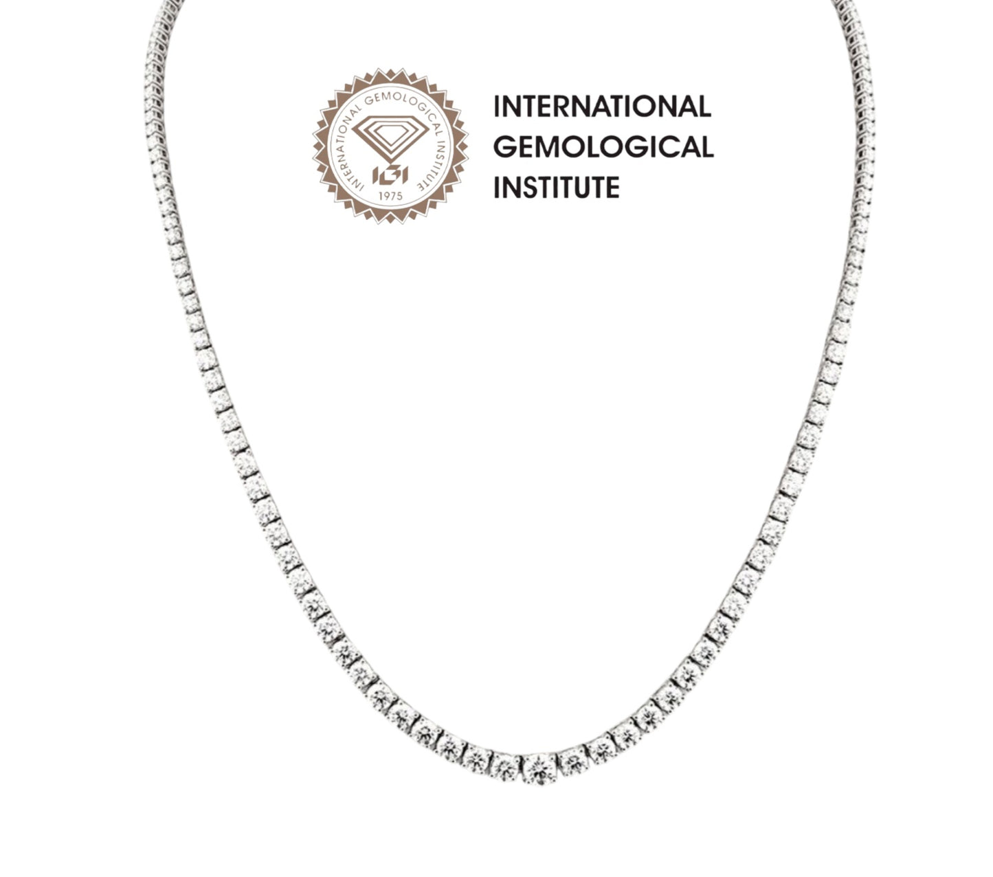 Collana tennis in oro e diamanti naturali 9.90ct certificato IGI