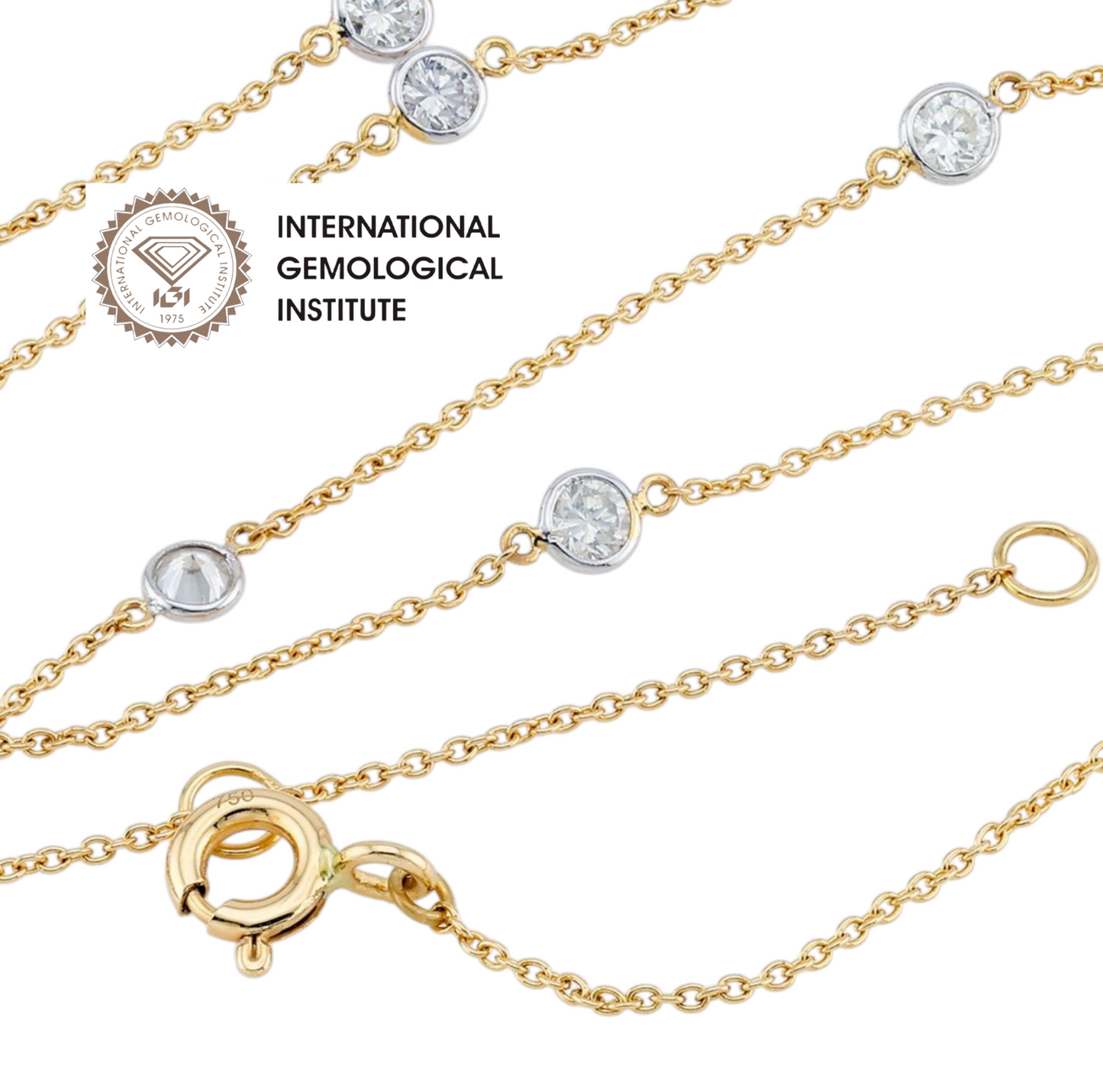 Collana in oro giallo 18k e diamanti naturali  2.80ct