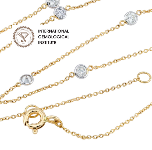 Collana in oro giallo 18k e diamanti naturali  2.80ct