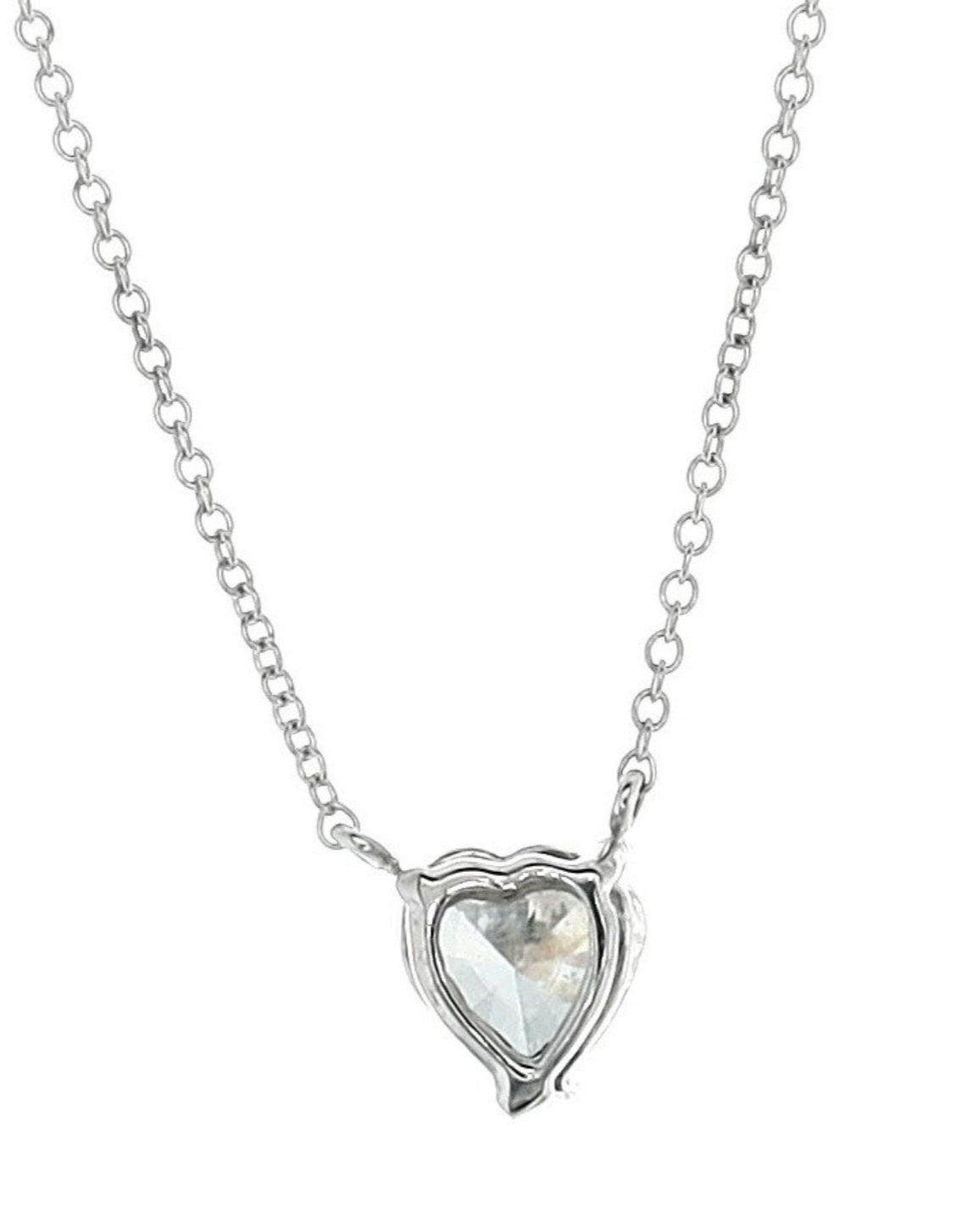 Collana punto luce in oro e diamante naturale cuore 0.44ct