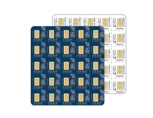 Lingotto d’oro multigrammo 24k 25x1 grammo