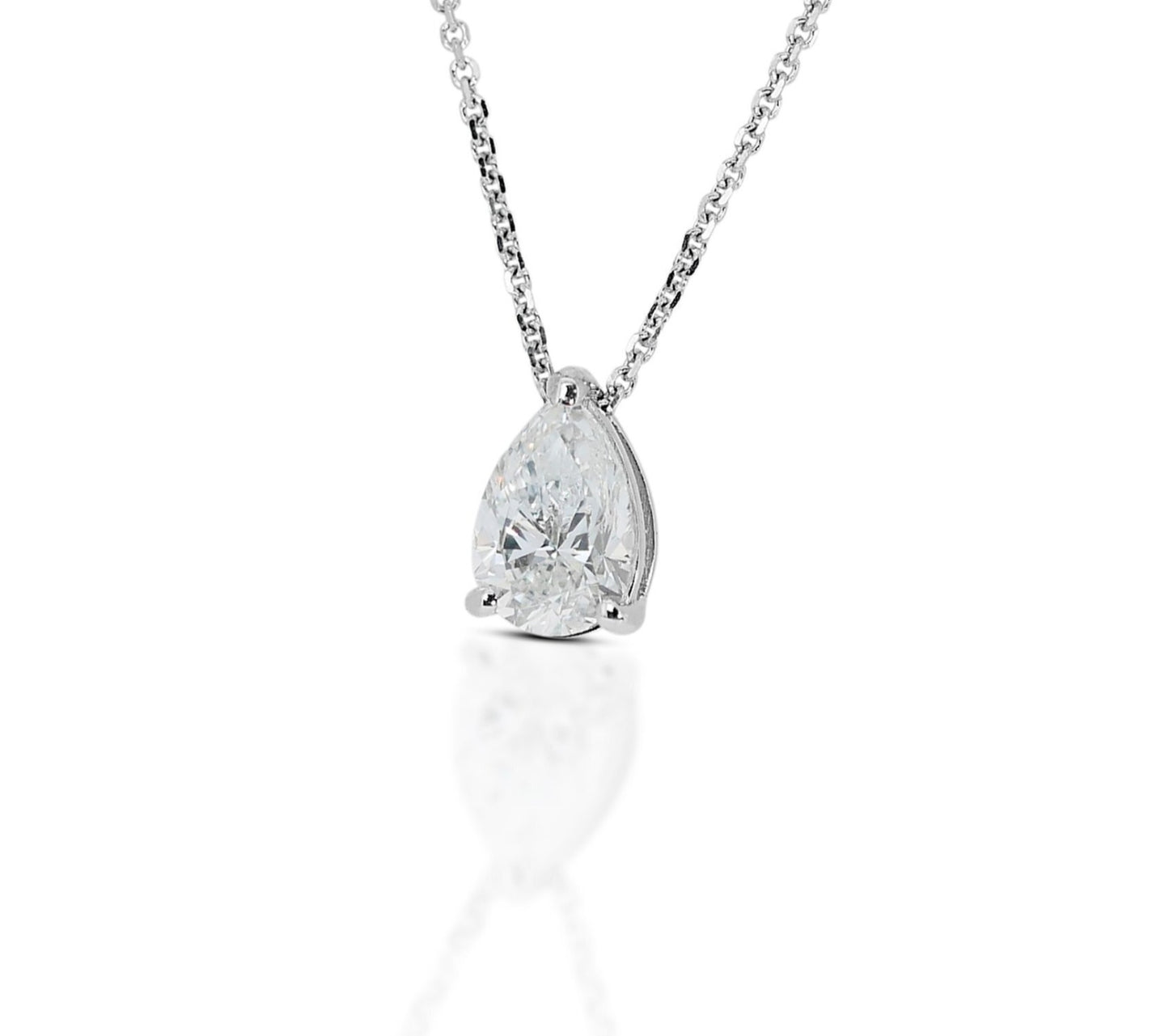 Collana punto luce in oro e diamante naturale pera 0.55ct