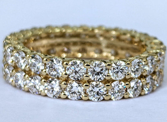 Anello veretta in oro giallo 18k e diamanti naturali 3.60ct