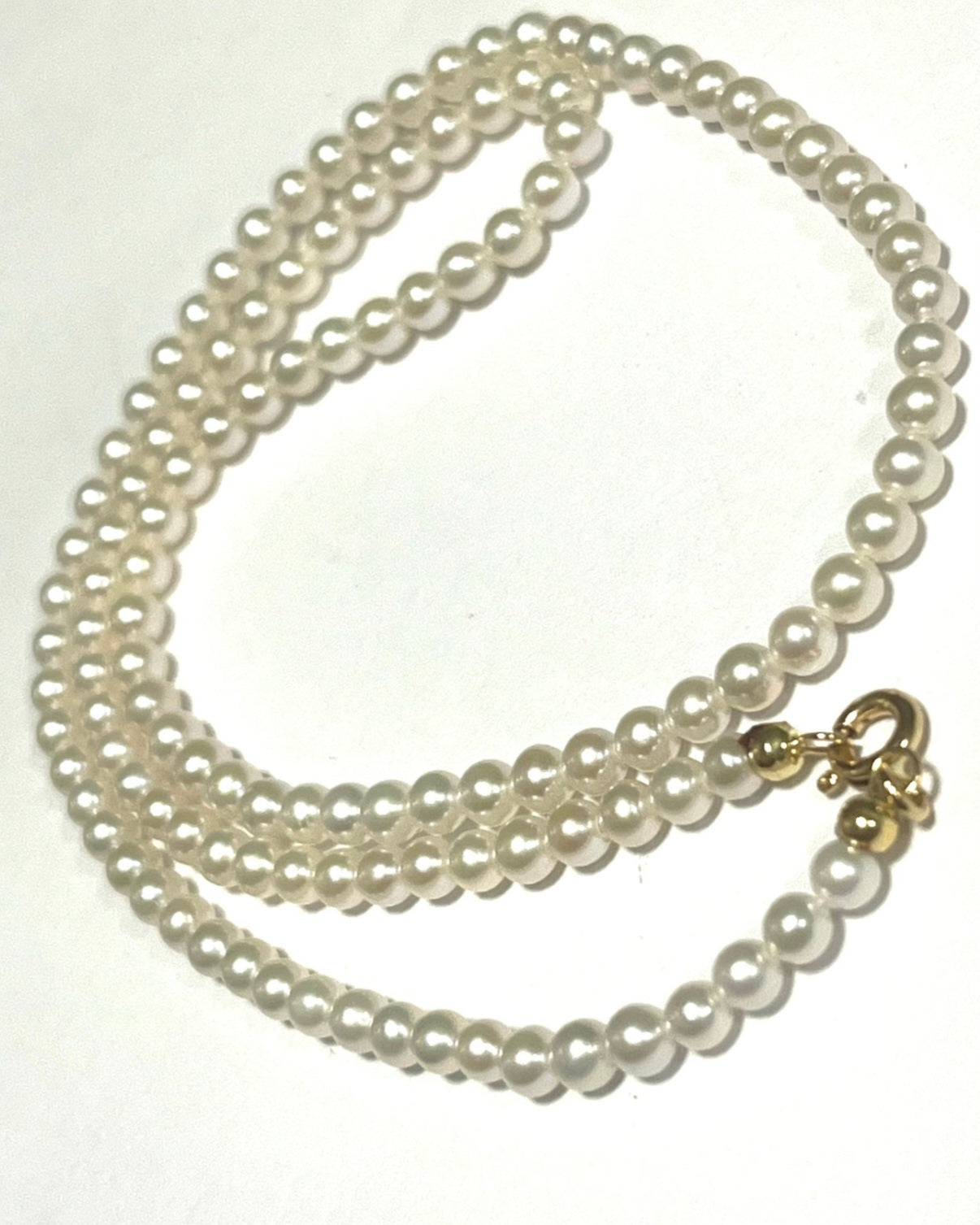 Collana in oro giallo 18k e perle naturale akoya