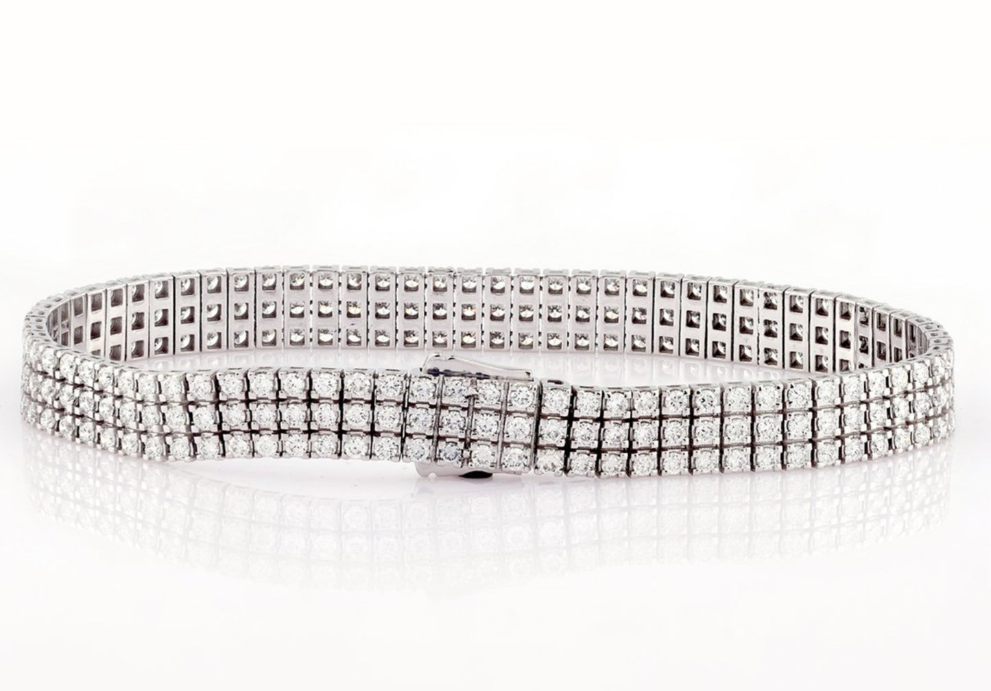 Bracciale tennis oro bianco e diamanti naturali 15ct