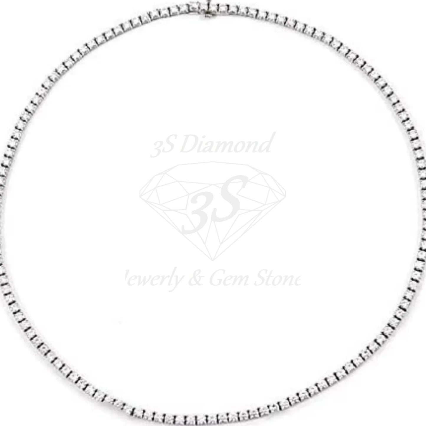 collana pendente tennis in  oro bianco e con  diamanti naturali 12ct