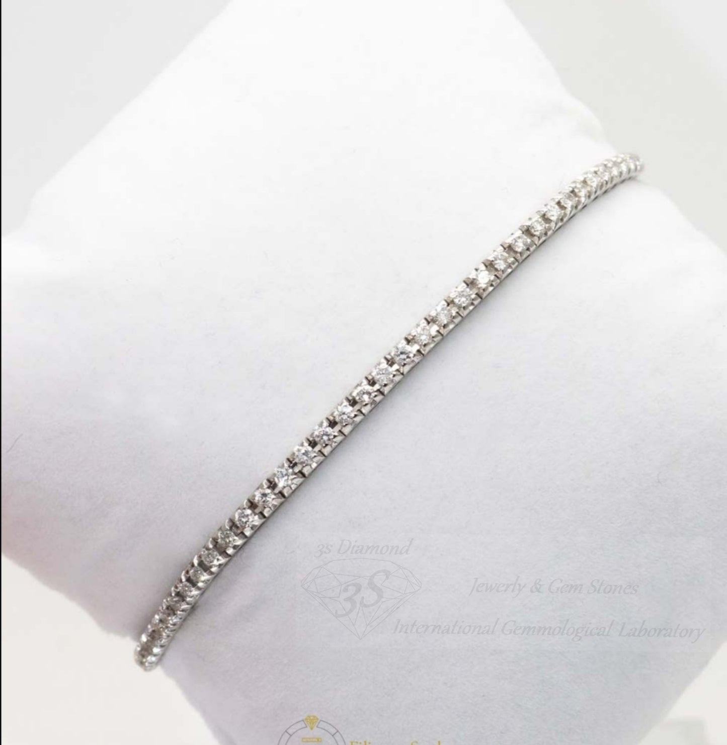 bracciale tennis in oro bianco 18k 750  e diamanti naturali 2,70ct
