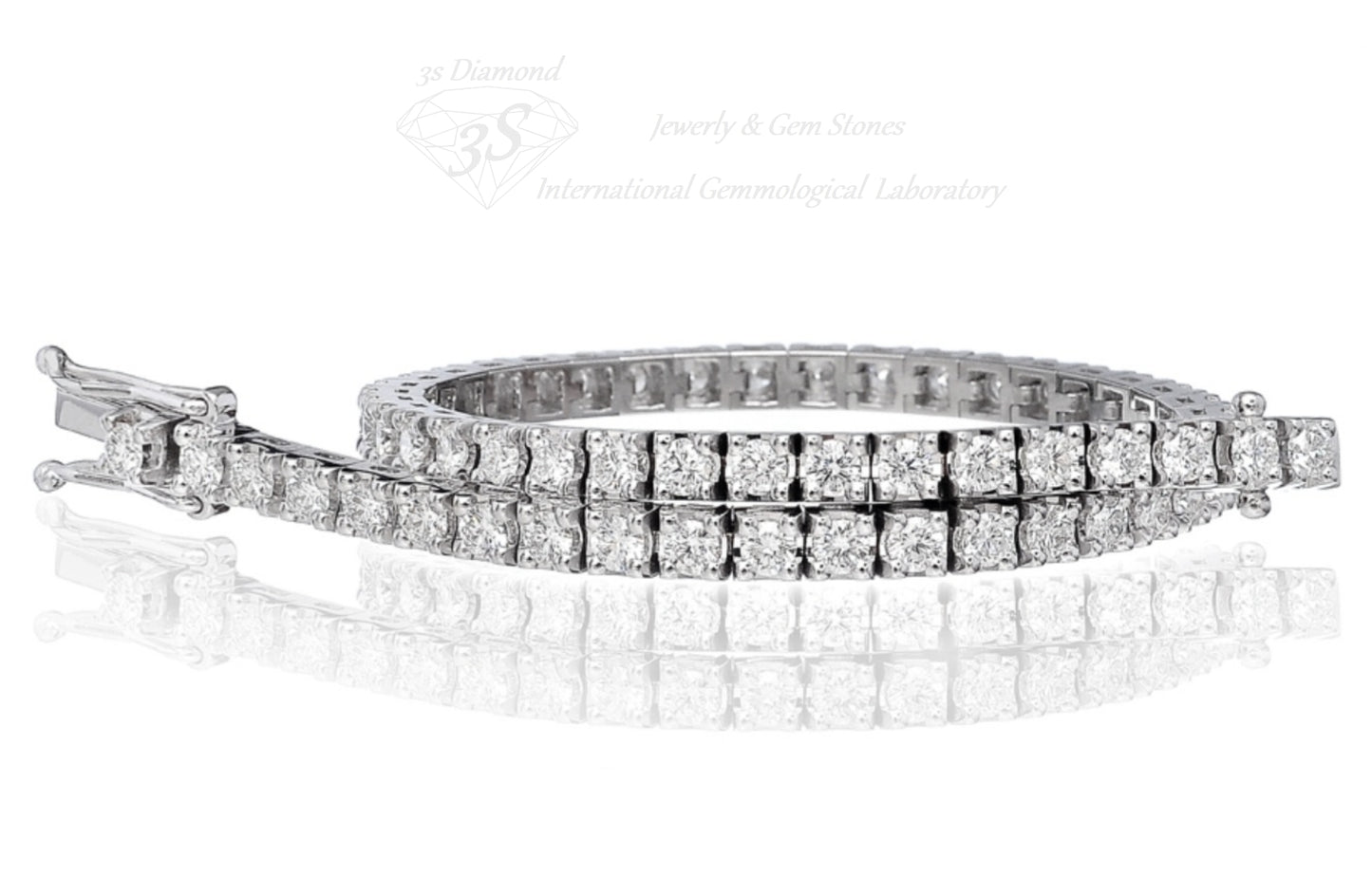 bracciale tennis in oro bianco 18k e diamanti naturali 6,85ct