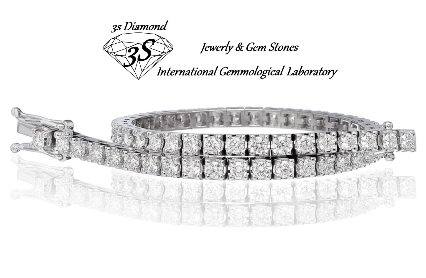 bracciale tennis in oro bianco 18k 750  e diamanti naturali 2,70ct