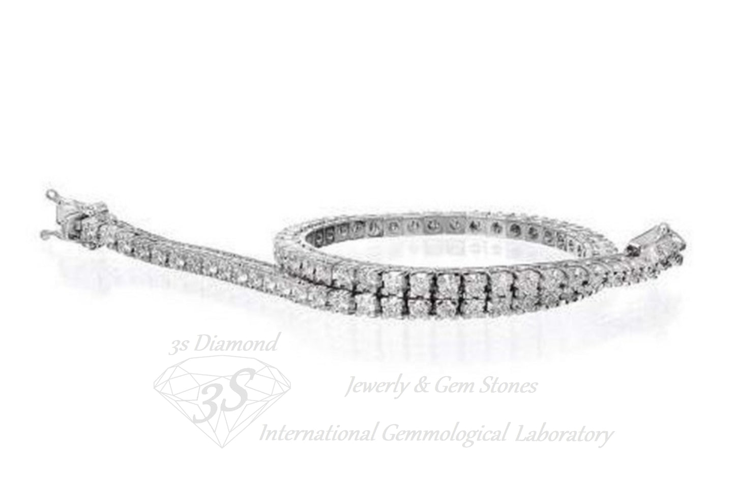 bracciale tennis in oro bianco 18k 750  e diamanti naturali 2,70ct