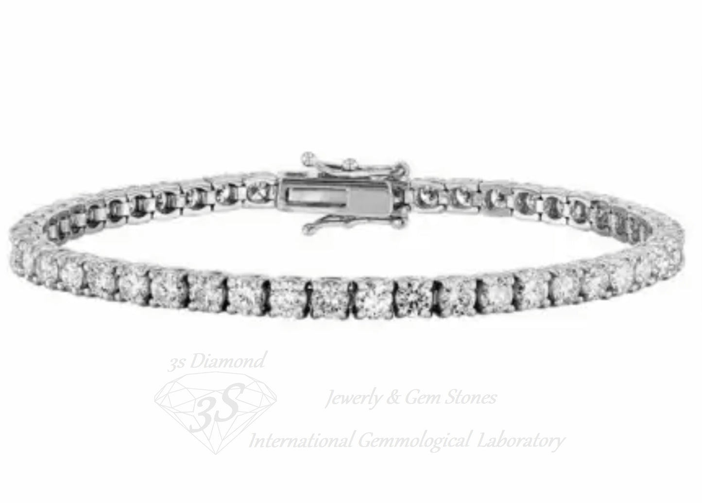 bracciale tennis in oro bianco 18k 750  e diamanti naturali 2,70ct