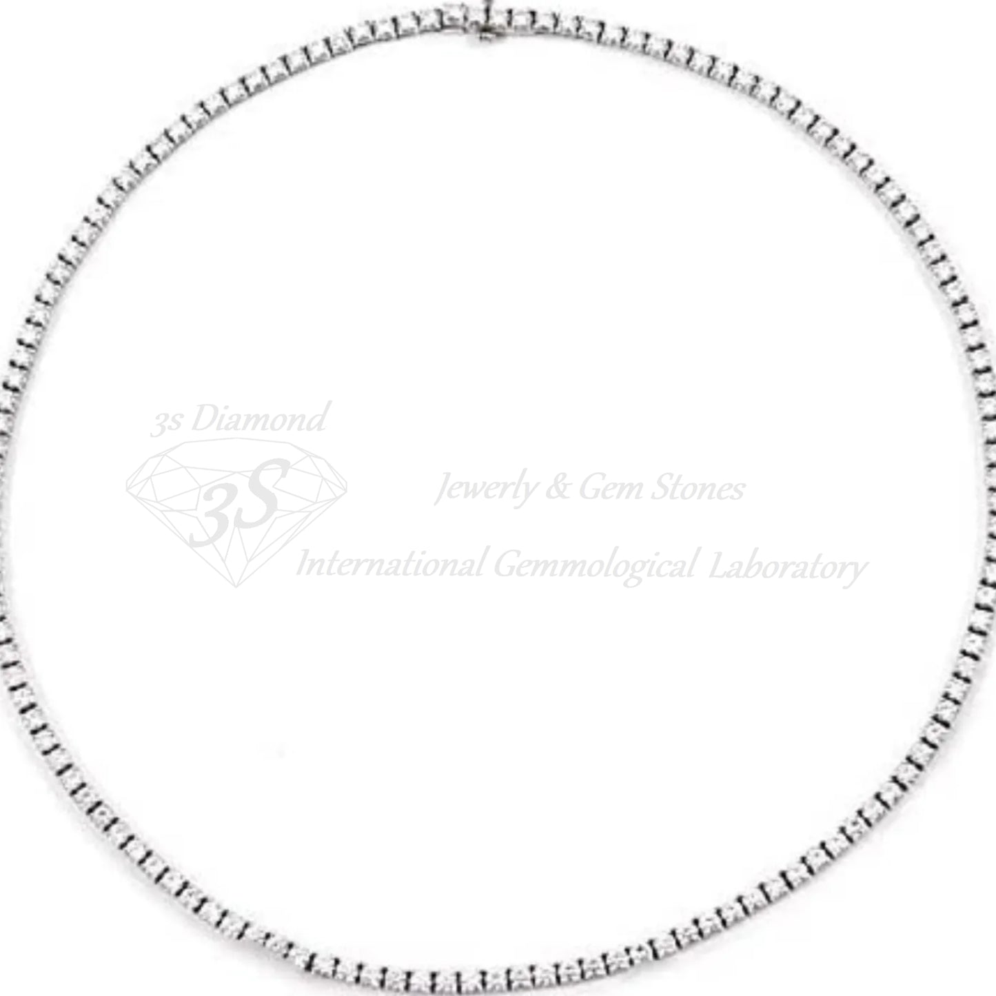 collana pendente tennis in  oro bianco e con  diamanti naturali 12ct