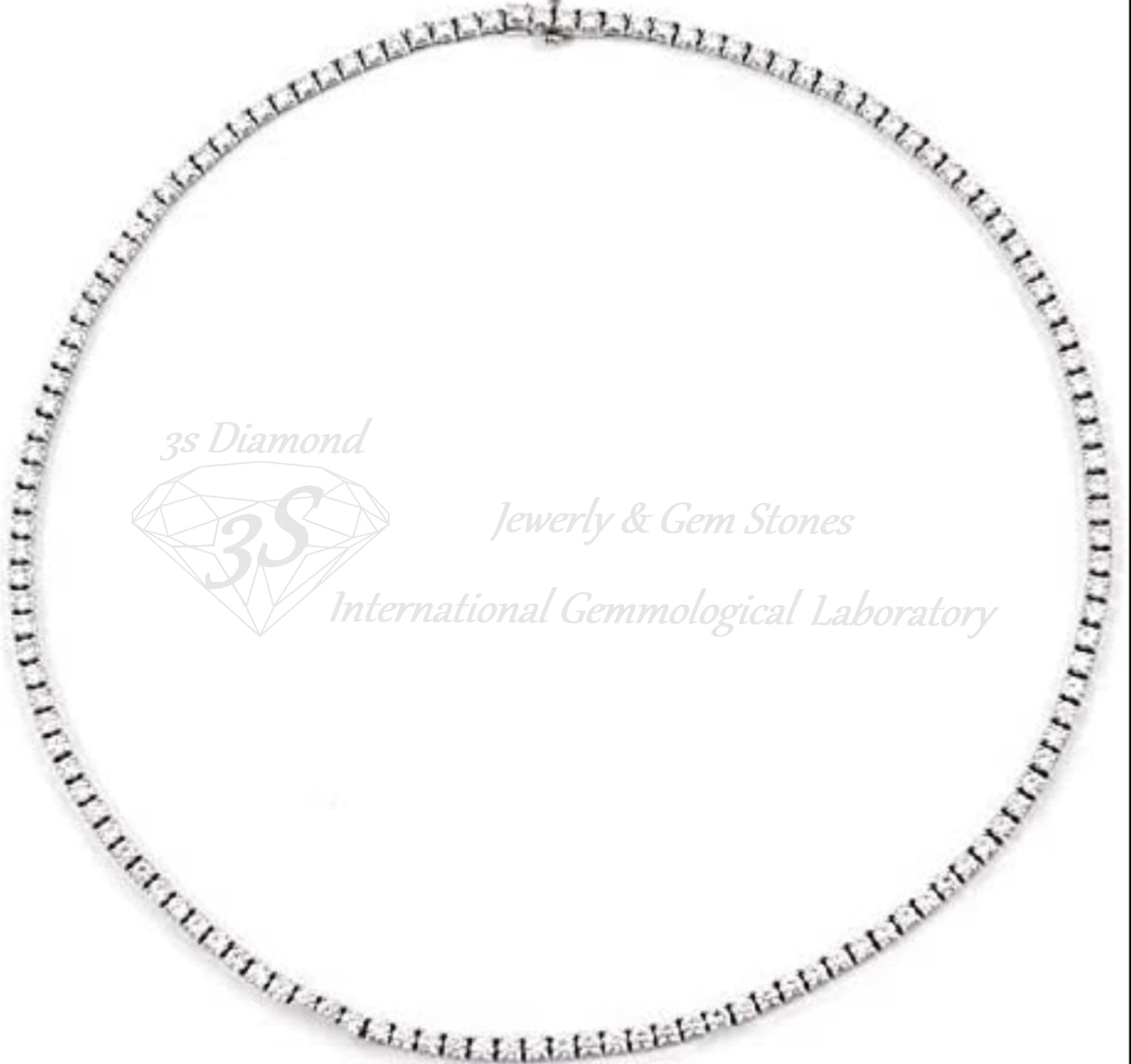 collana pendente tennis in  oro bianco e con  diamanti naturali 12ct