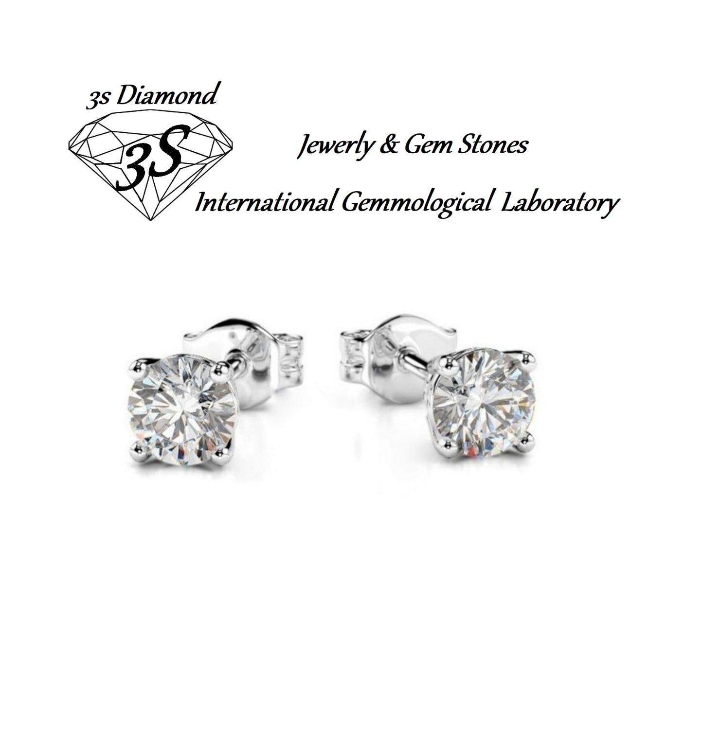 set completo ciondolo e orecchini punto luce  oro 18k 750 e diamanti naturali 0,75 ct color D VVS1