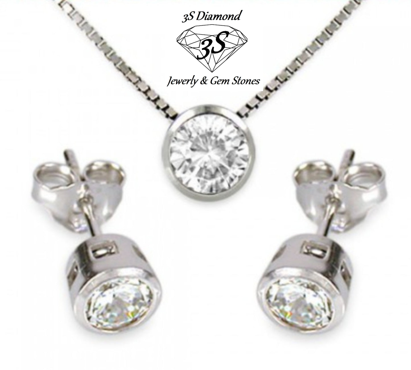 set completo ciondolo e orecchini  punto luce a cipollina in oro 18k 750 e 3 diamanti naturali 1,35 ct E F