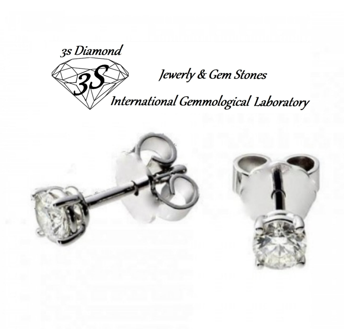 set completo in oro bianco 18k con ciondolo e orecchini punto luce  e 3 diamanti naturali 1,35 ct color E VVS1